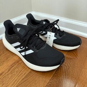 Adidas Pureboost Jet Mens 13 Running Shoes Black White GW8588 NEW